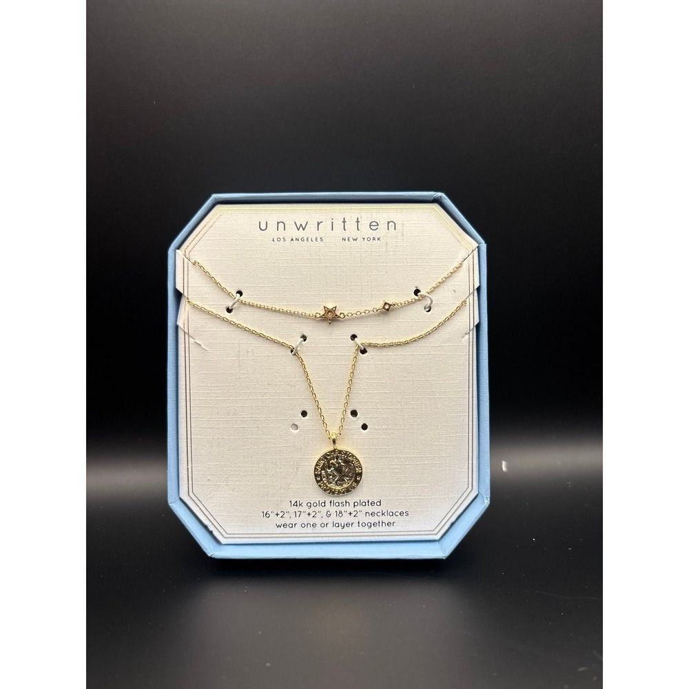 Unwritten Macys Gold Tone Delicate Charm Necklace Collection New in Box